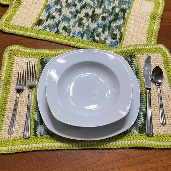 Handmade Set of Four (4) Crochet Placemats Runners - Picture 3 of 13